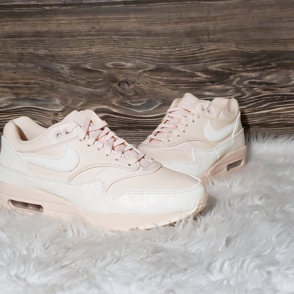 Nike Shoes - New Nike Air Max 1 Light Pink White Logo Sneakers